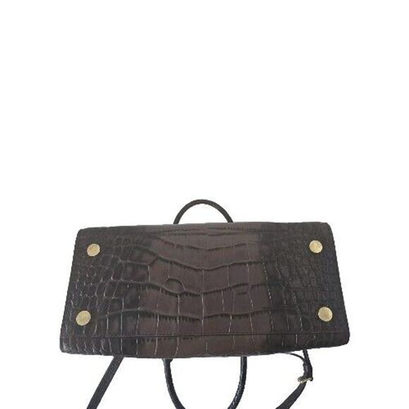 Michael Kors Selma Brown Croc Stamped Leather Satchel Large Pre- Owned - Picture 7 of 9